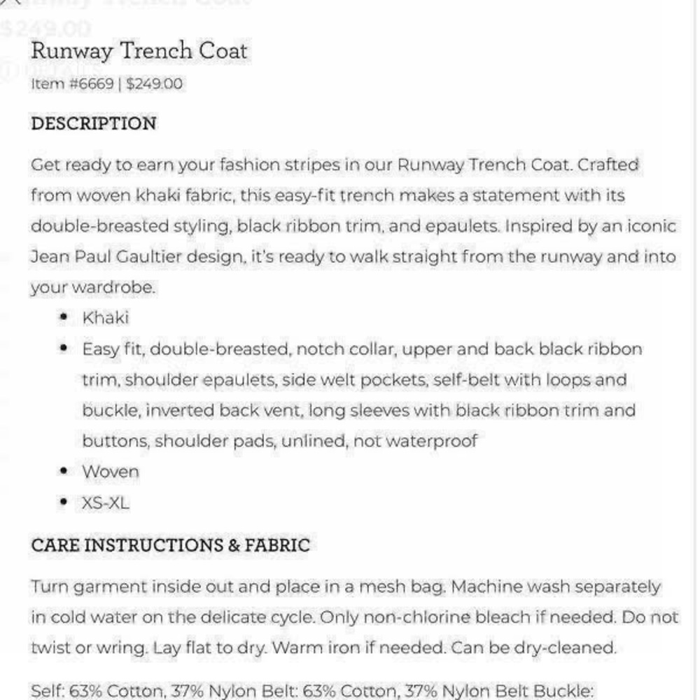 CAbi Runway Trench Coat 6669 - Picture 5 of 10